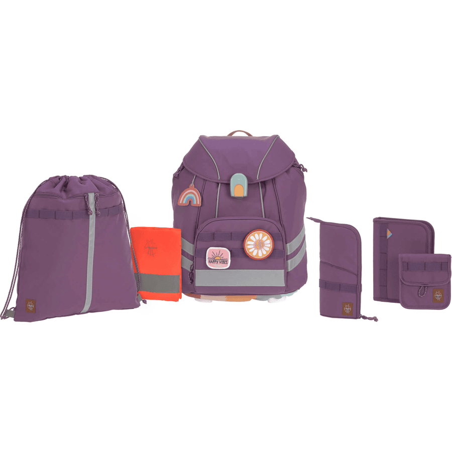 LÄSSIG Set zaino scuola Flexy Unique purple, 7 pezzi