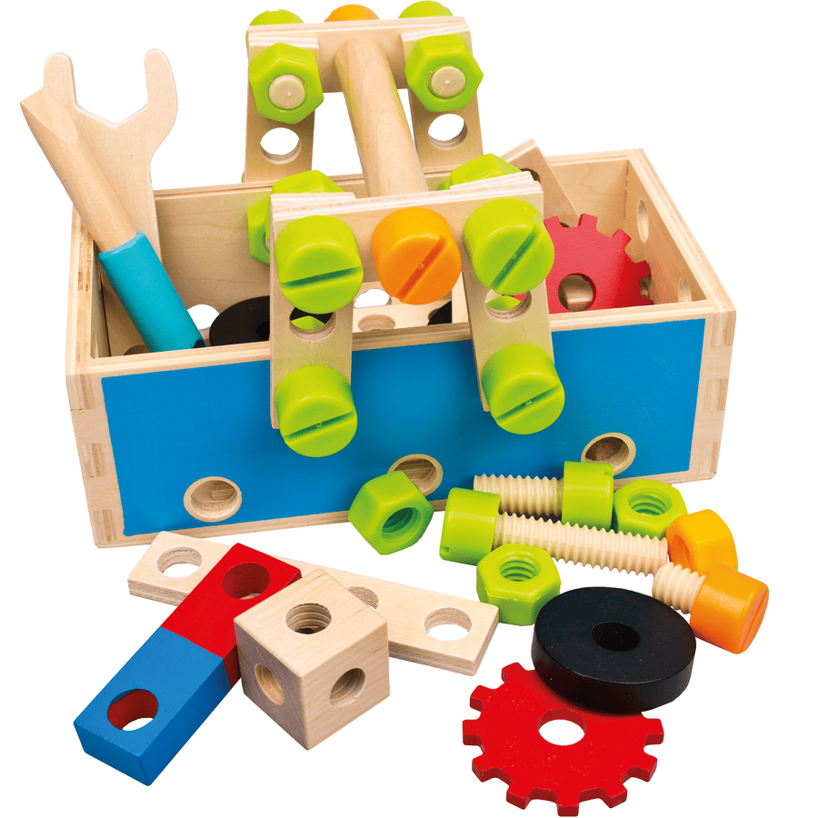 Bino Boîte à outils enfant multicolore, 50 pièces, bois
