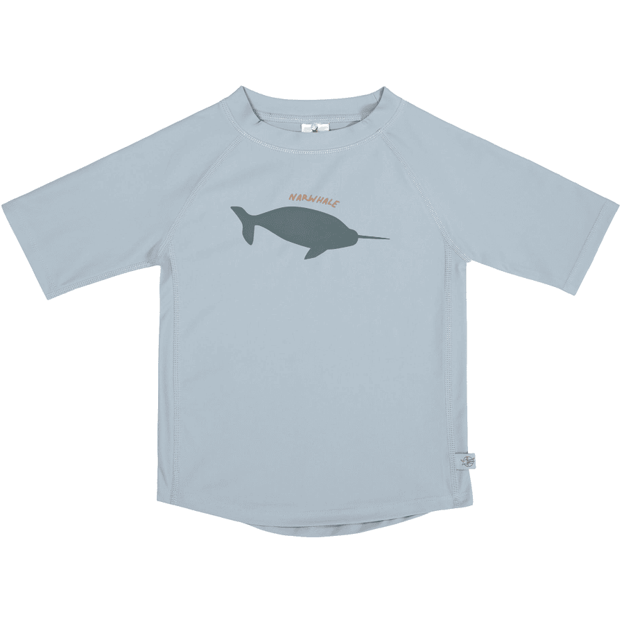 LÄSSIG UV zwemshirt met korte mouwen walvis lichtblauw