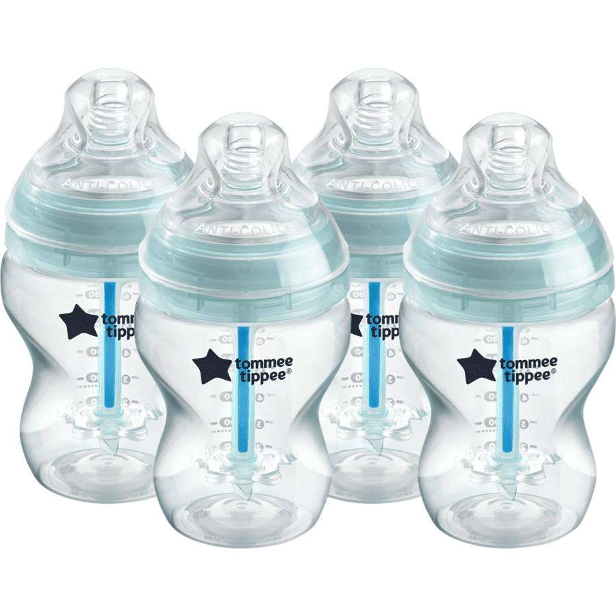 Tommee Tippee Dětská láhev Advanced Anti-Colic, Super Soft savička, 260 ml, sada 4 ks