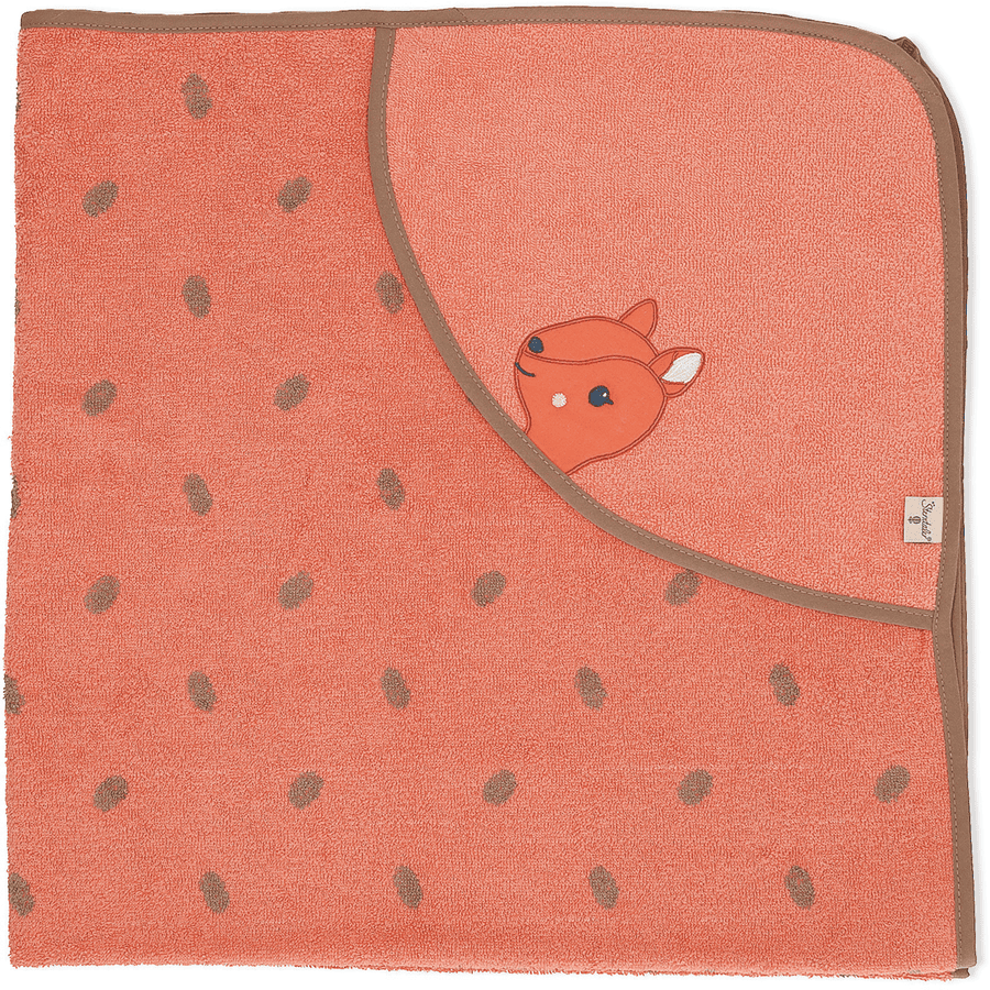 Sterntaler Badehåndklæde med hætte Enna coral 100 x 100 cm 