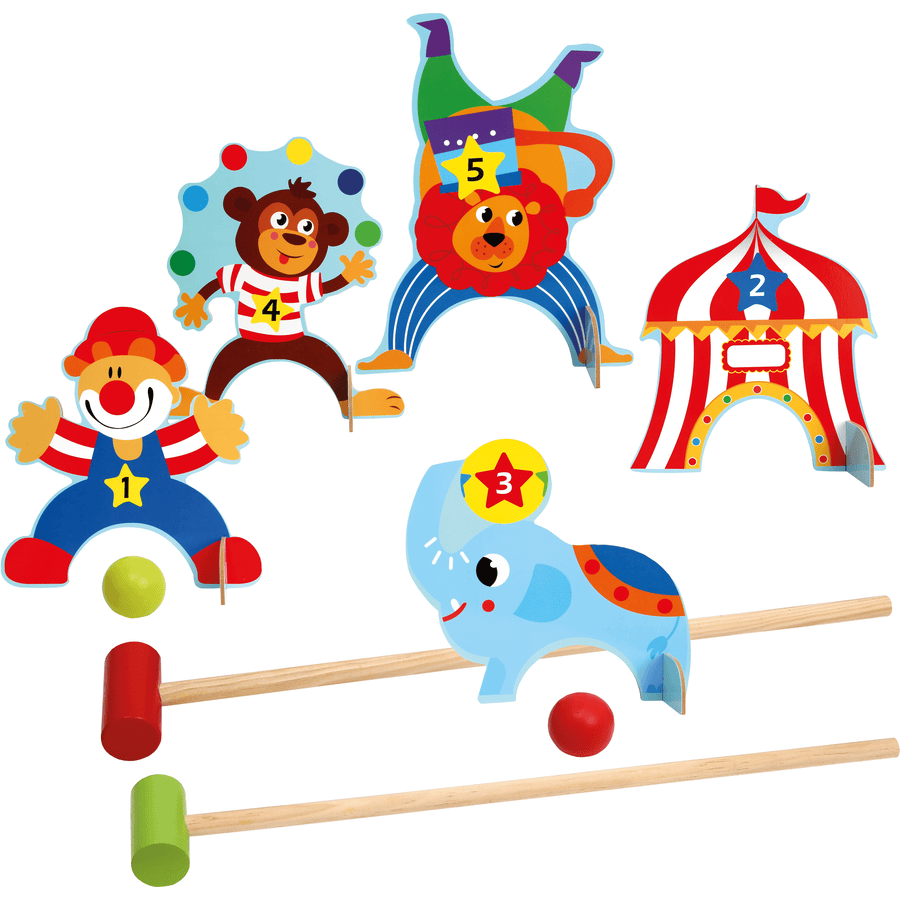Bino Kinder-Krocket-Set aus Holz, Zirkus  
