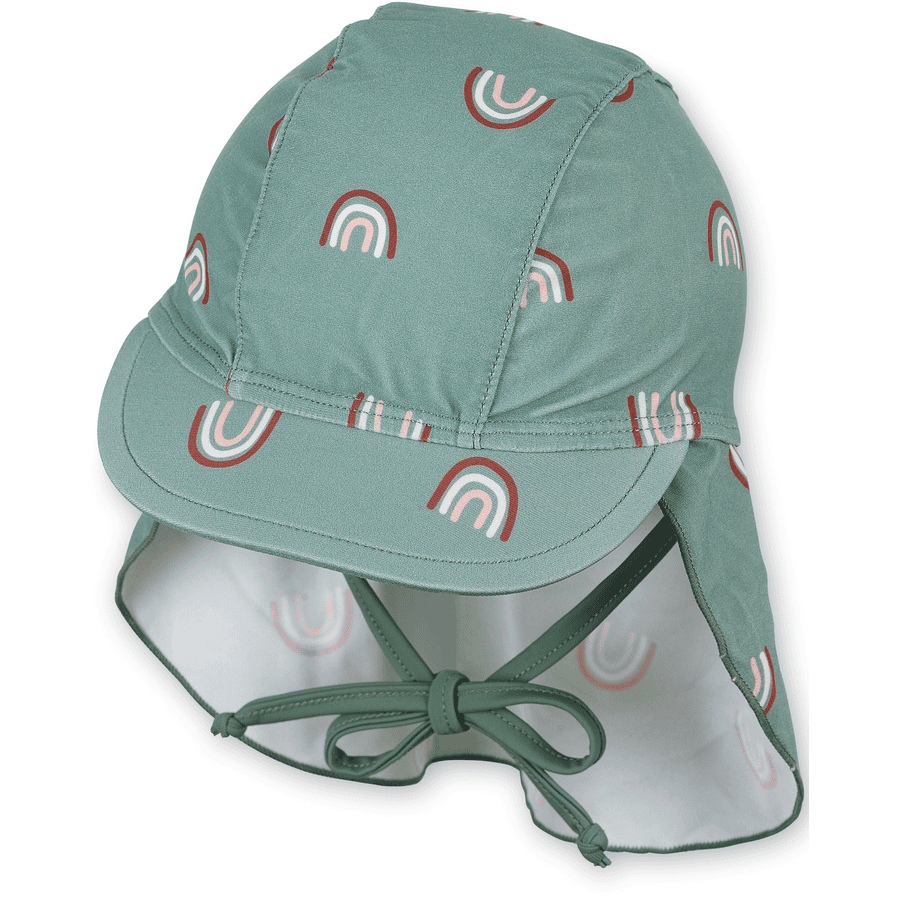 Sterntaler Schirmmütze mit Nackenschutz Regenbogen grün