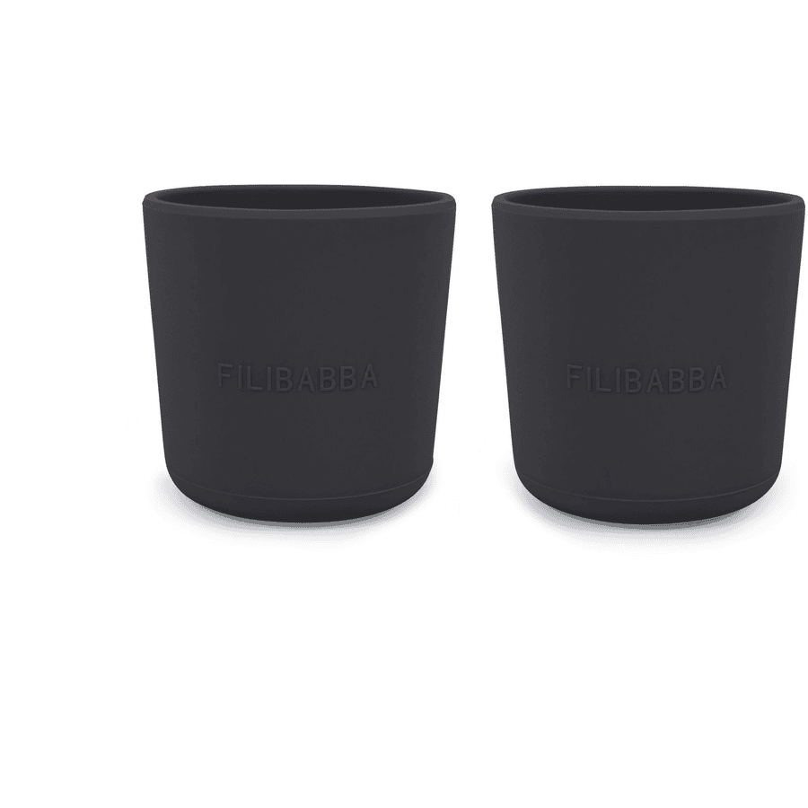 Filibabba Becher aus Silikon 2er-Pack, Stone Grey
