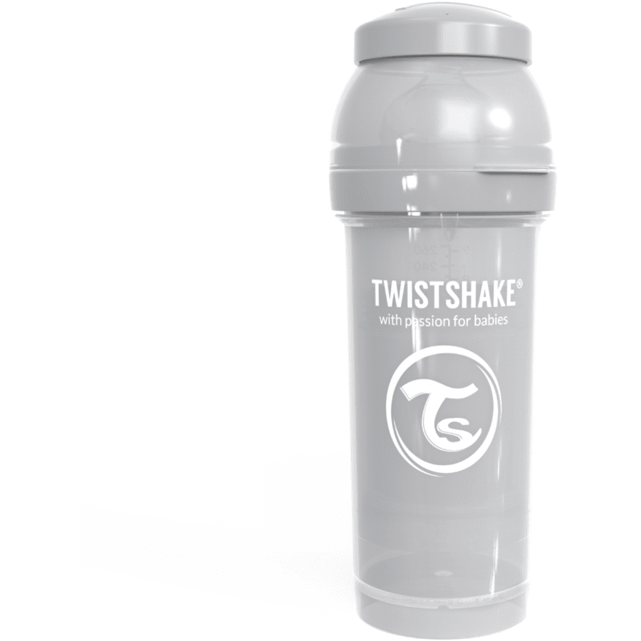 Twistshake Juomapullo antikoliikkiset 260 ml pastelliharmaa