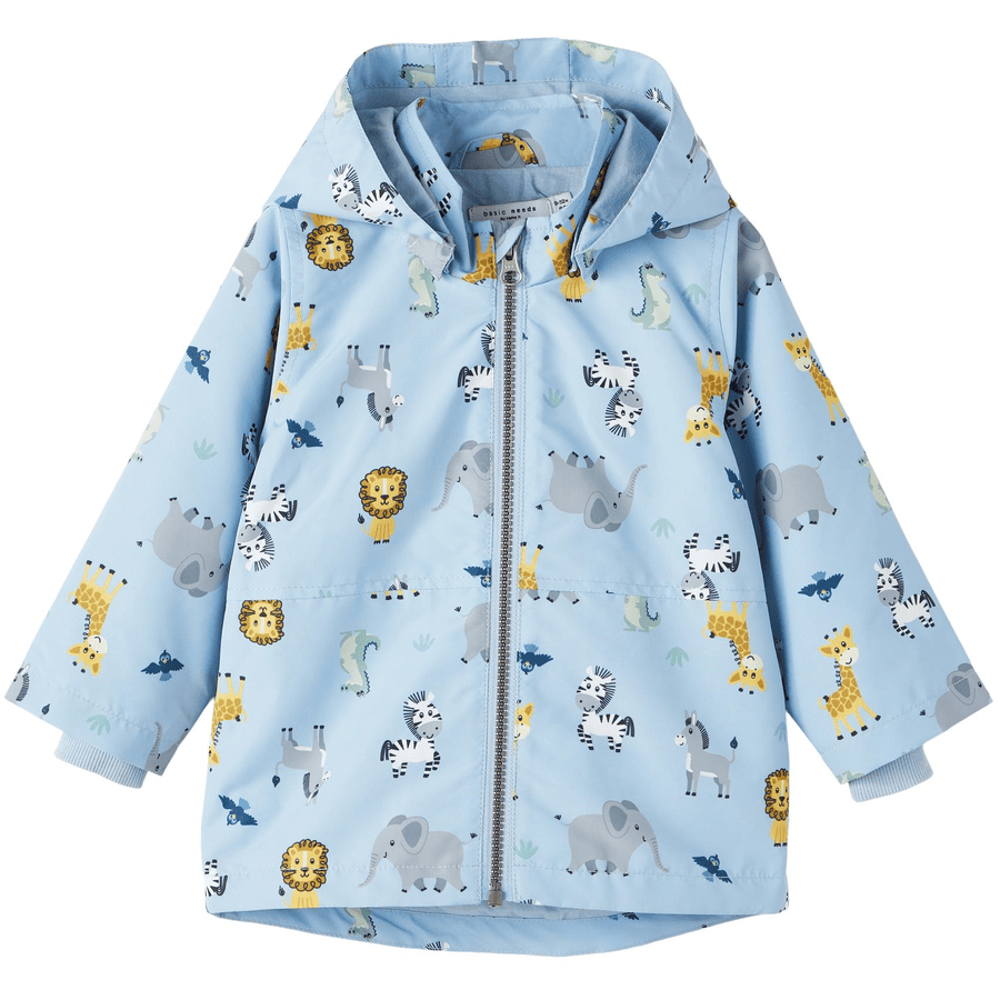 name it Jakke Nbmmax Safari Animals Blue Fog