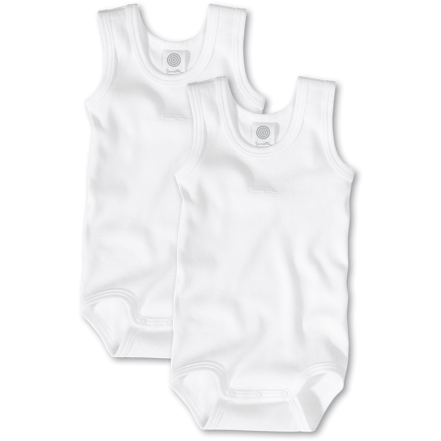 SANETTA Baby bodysuits til under armene hvid -dobbeltpakke-