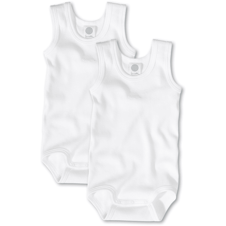 SANETTA Baby underarm bodysuit hvit -dobbel pakke-