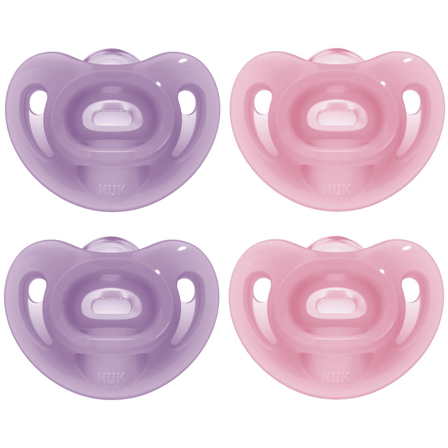 NUK Chupete Sensitive rosa/lila a partir del nacimiento 4 unidades