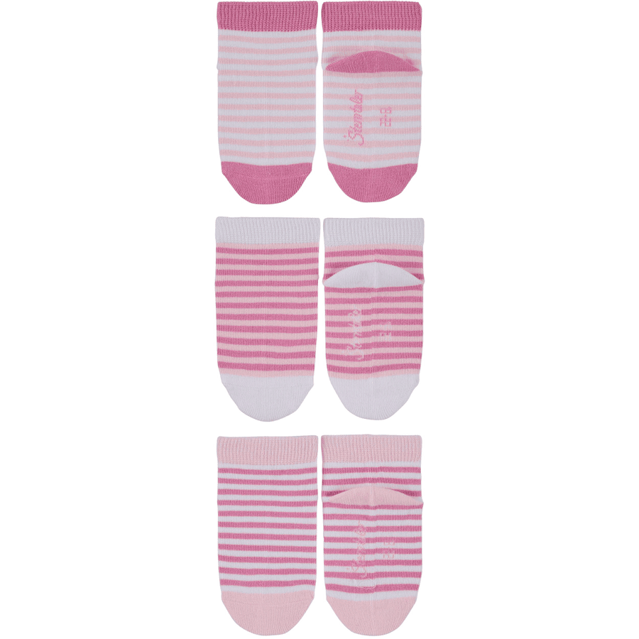 Sterntaler Sneaker sokken 3-pack gestreept roze