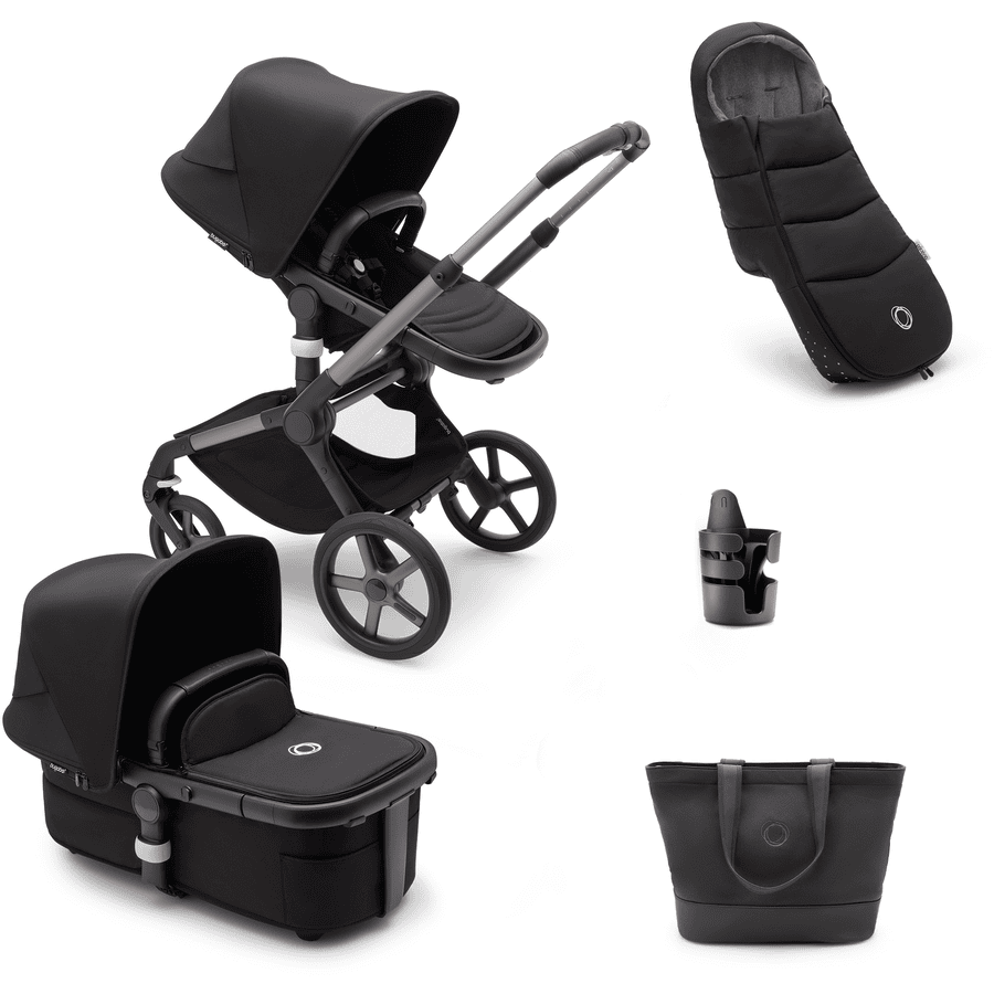 bugaboo Yhdistelmävaunut Fox 5 lisävarusteineen Black/Midnight Black 