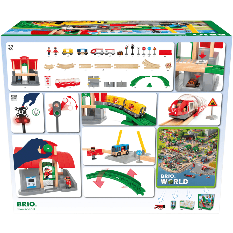 BRIO® WORLD Wooden Railway Large City Station Set