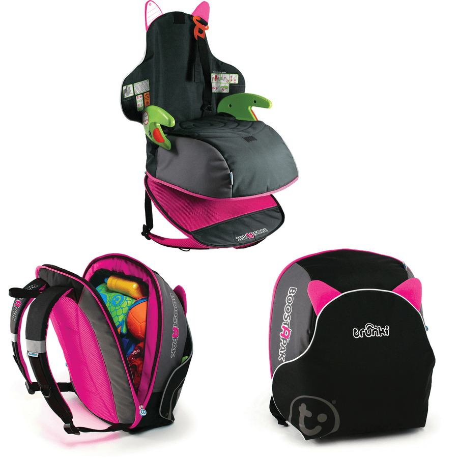 trunki BoostApak autosedačka + batoh 2v1 Black/Pink