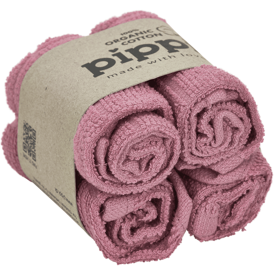 Pippi Washandjes 4-pack oude roos