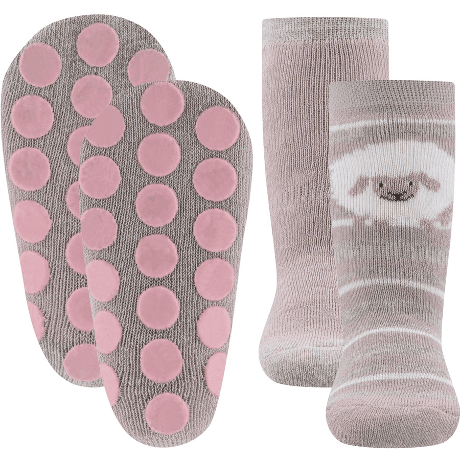 Ewers Lot de 2 chaussettes de protection fumée rose beige melange 