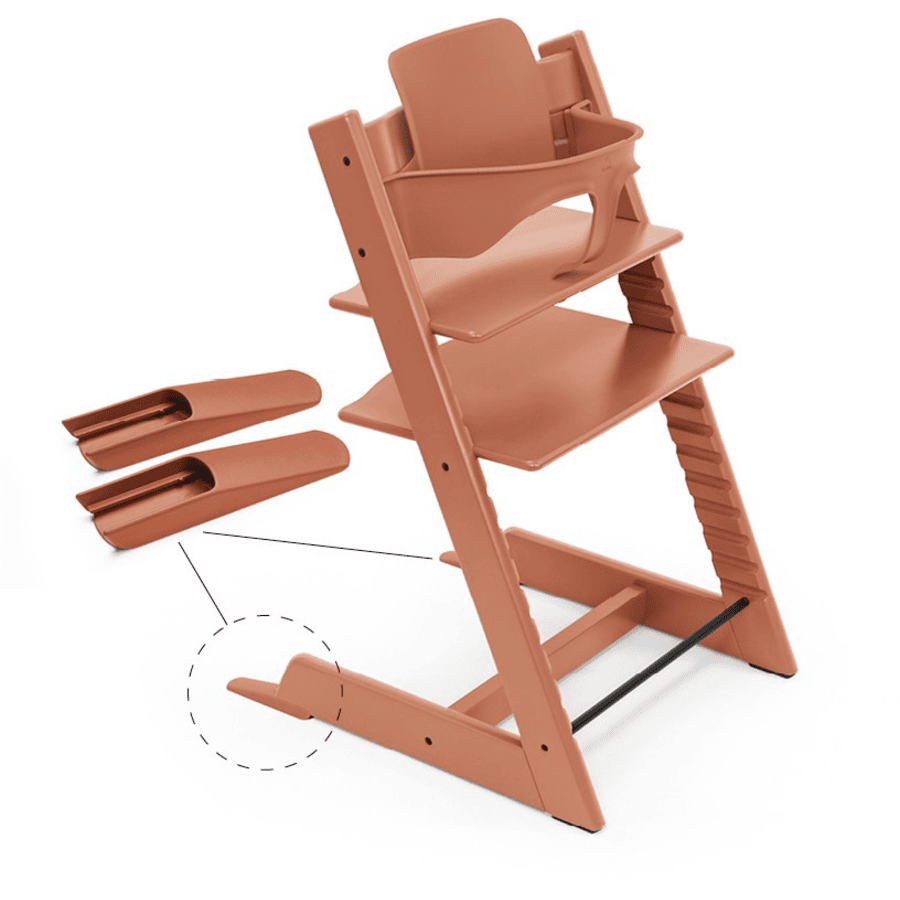 STOKKE® Tripp Trapp® High Chair Beech Terracotta + free Baby Set V2 Terracotta