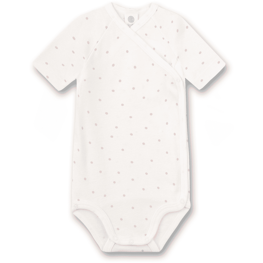 SANETTA Wickelbody kurzarm white pebble