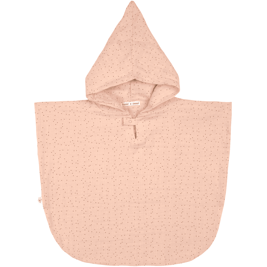 LÄSSIG peach Badeponcho for barn Muslin Dots rose