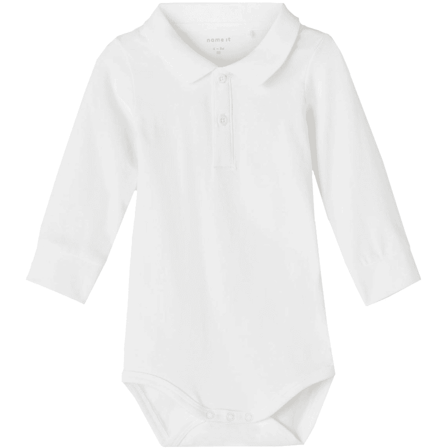 name it Bright Body polo z długim rękawem Nbmholger White 