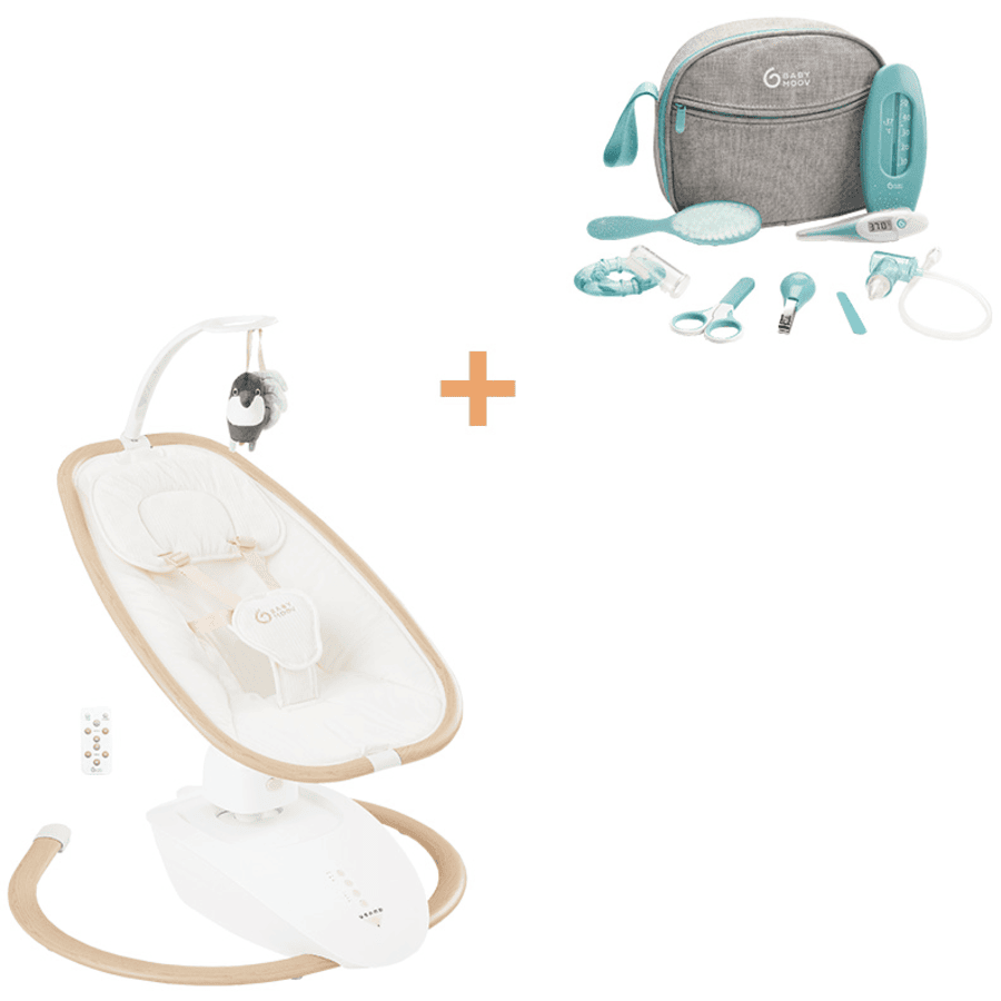 babymoov Sand Altalena per bambini Swoon Hoop con set di cura gratuito Smokey aqua