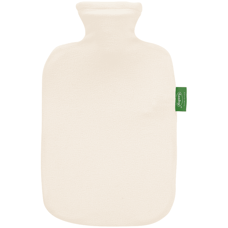 fashy ® Varmflaske 2L med fleece deksel i elfenben