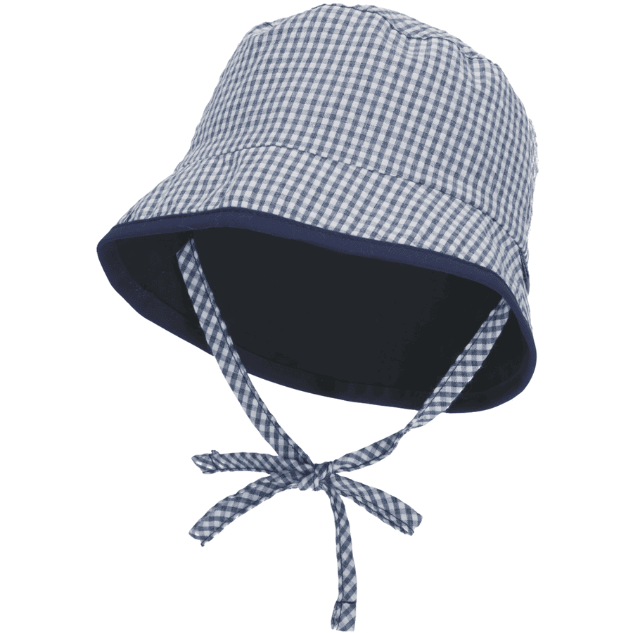 Sterntaler Oboustranný rybářský klobouk Vichy check marine 