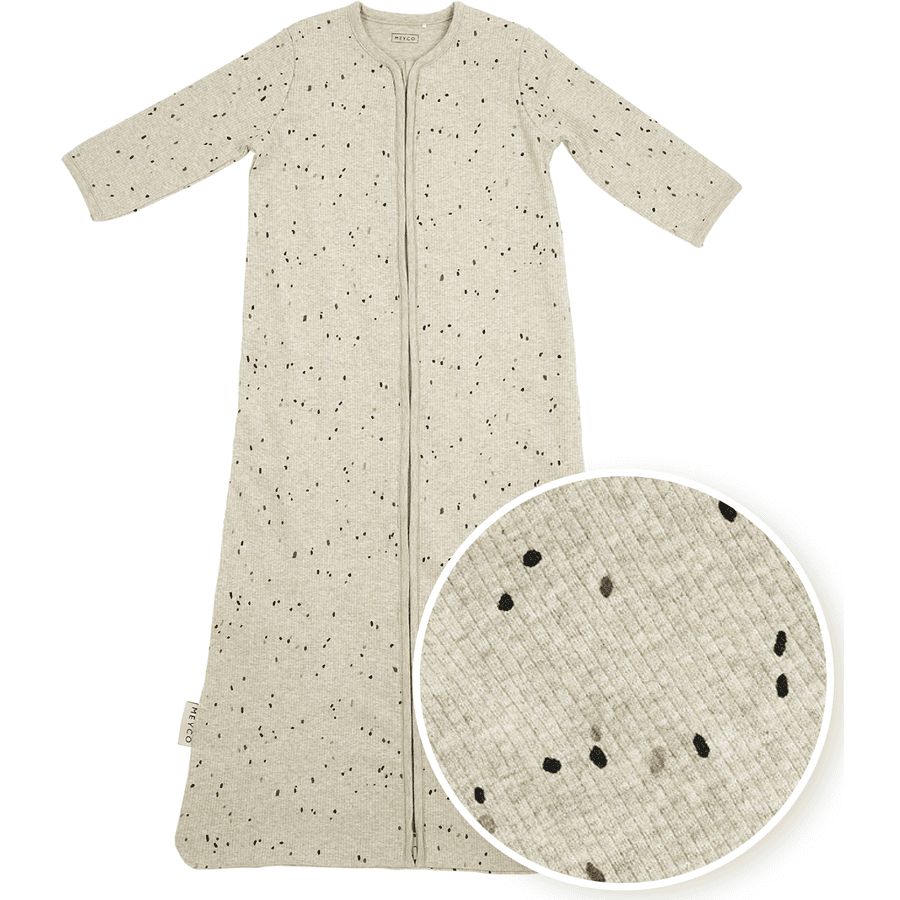 MEYCO Babyschlafsack mit Ärmeln Rib Mini Spot - Sand Melange
