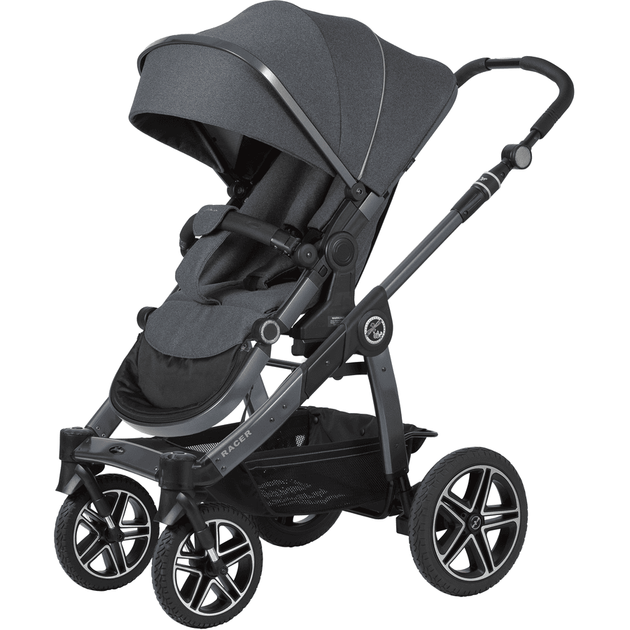 Hartan Kinderwagen Racer GTX mit Handbremse Casual Collection bluestone (908) Gestellfarbe platin