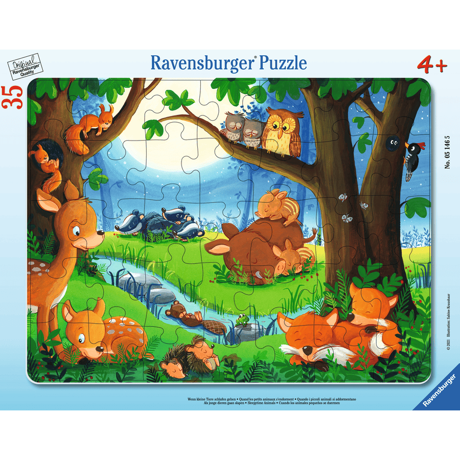 Ravensburger Puzzle coucher des petits animaux 35 pièces