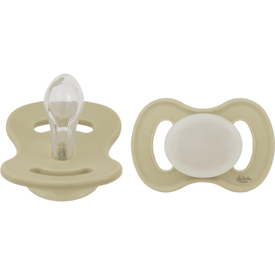 Lullaby Planet Ciuccio notturno in silicone simmetrico, taglia 1 Lake Green Night, 2 pz.  