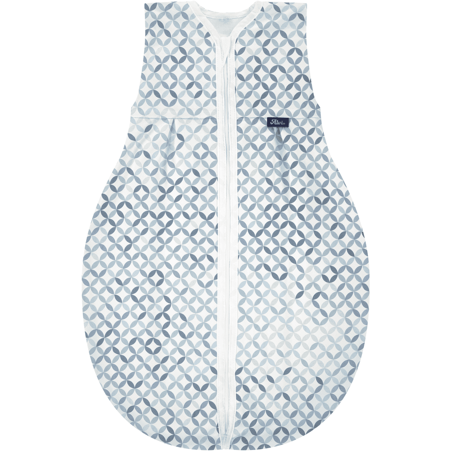 Alvi® Kugelschlafsack Molton Mosaik blau/weiß