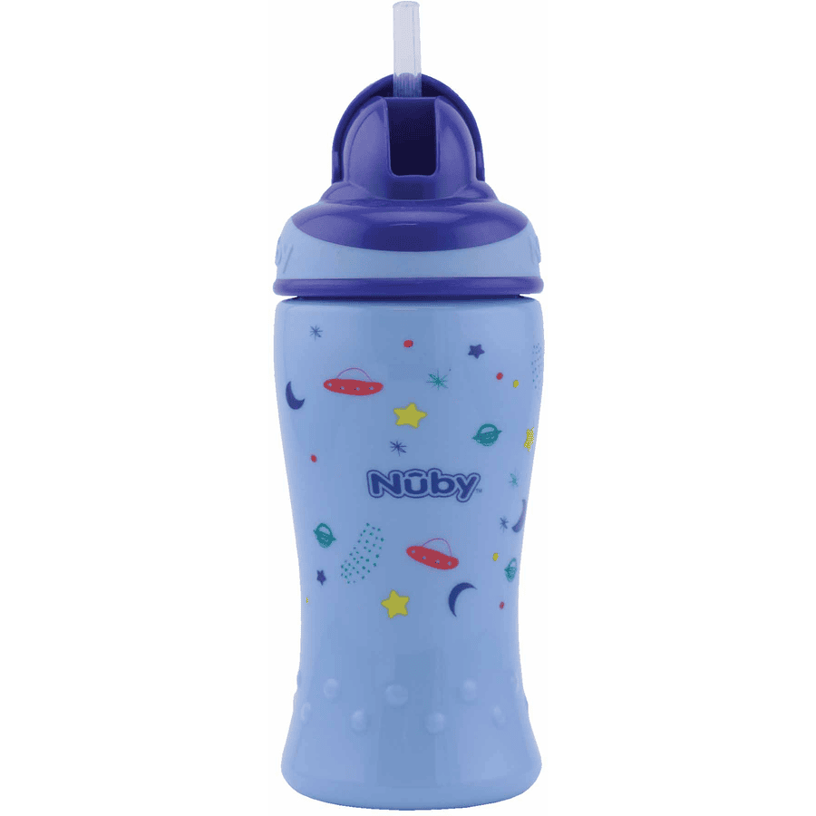Nûby drikkebæger med sugerør Flip-it 360ml fra 12 måneder i blå