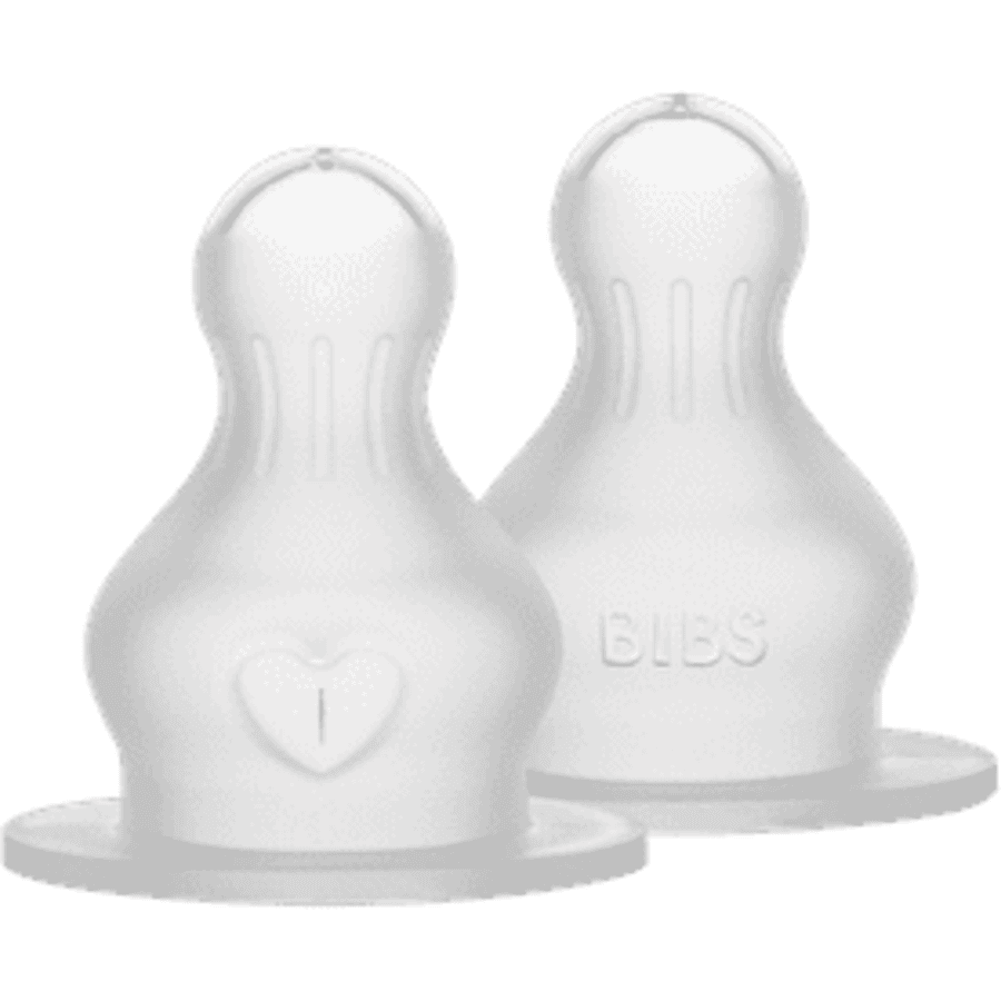 BIBS® Medium flow siliconen flessenspeen, 2 stuks