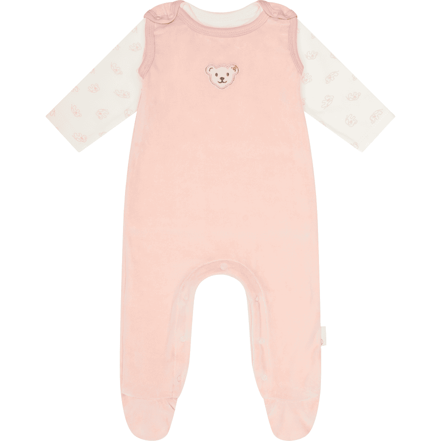 Steiff Romper set silver różowy