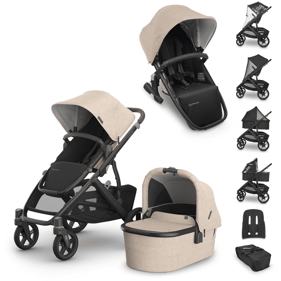 UPPAbaby Geschwisterset Vista V3 Liam Oat Mélange inkl. Zweitsitz RumbleSeat Liam Oat Melange