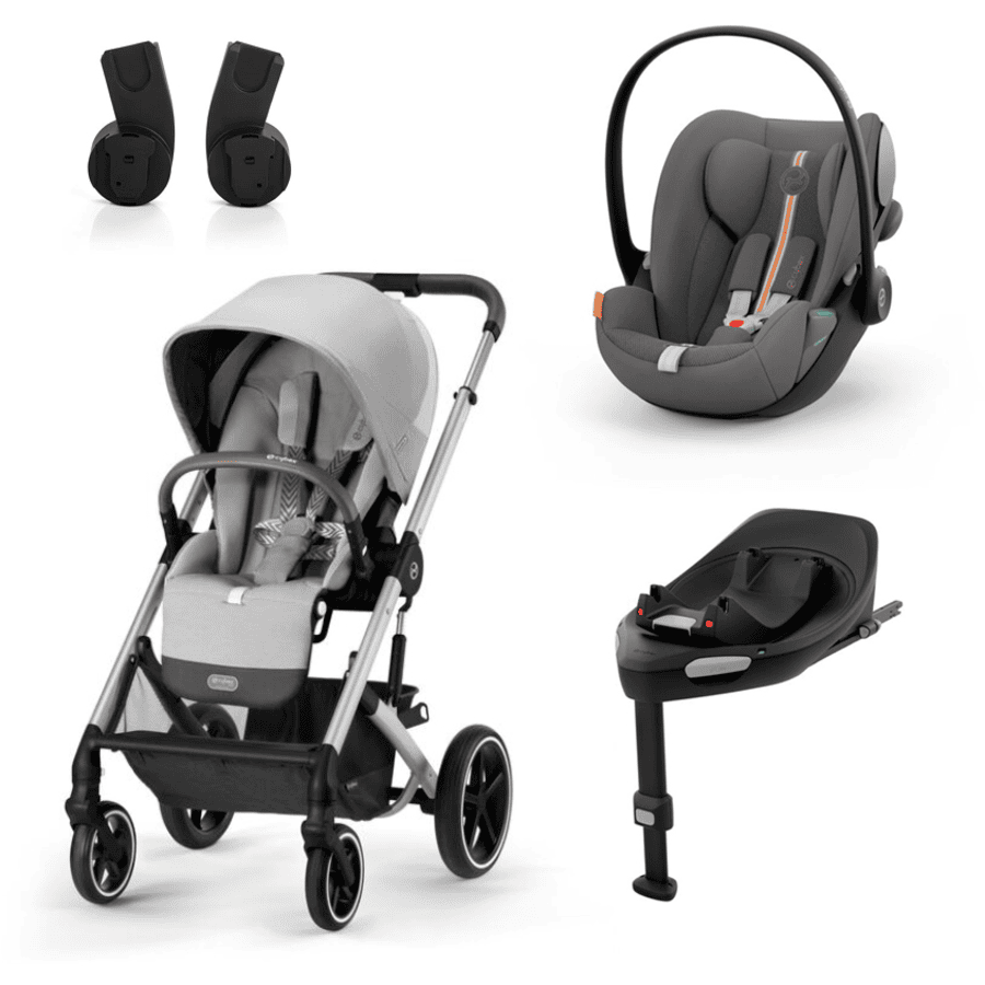 cybex GOLD Balios Silver i-Size Black Barnvagn S Lux Lava Grey inklusive bilbarnstol Cloud G Plus Lava Grey Basstation Base G och adapter