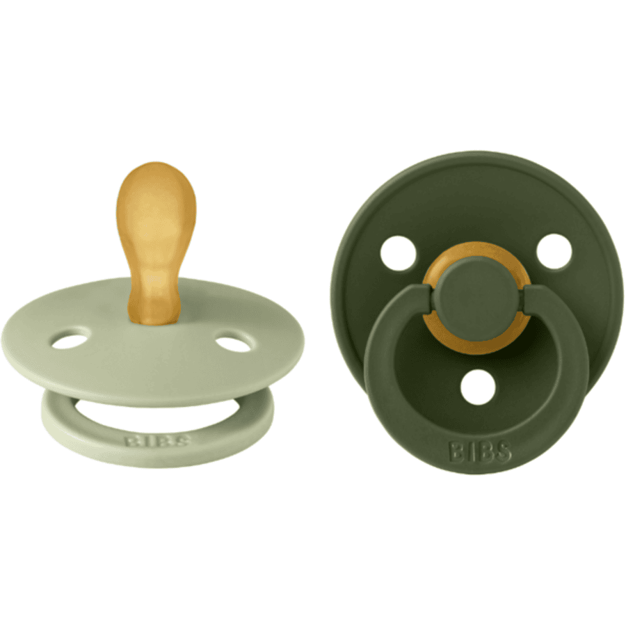 BIBS® Dummy Colour Symmetrical Teat Sage &amp; Hunter Green 0-6 månader 2 st.