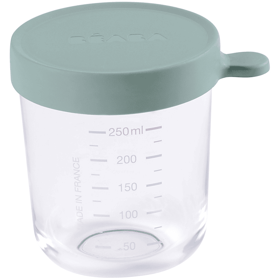 BEABA  ® Porcovaná nádoba ze skla 250 ml Eukalyptově zelená