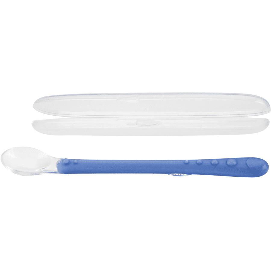 Nûby silicone lepel vanaf 6 maanden in blauw