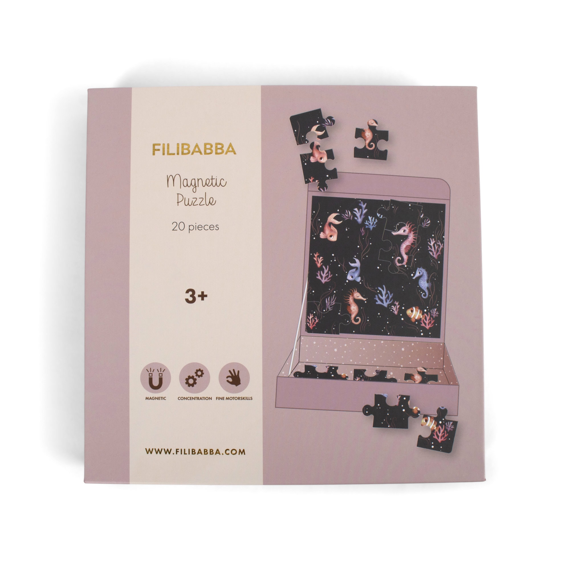 Filibabba  Jeux magnétiques - Puzzle avec hippocampe