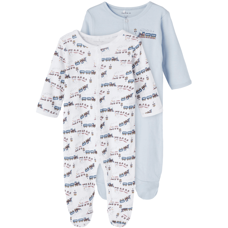 name it Sleeping overall 2-pack Heather Train