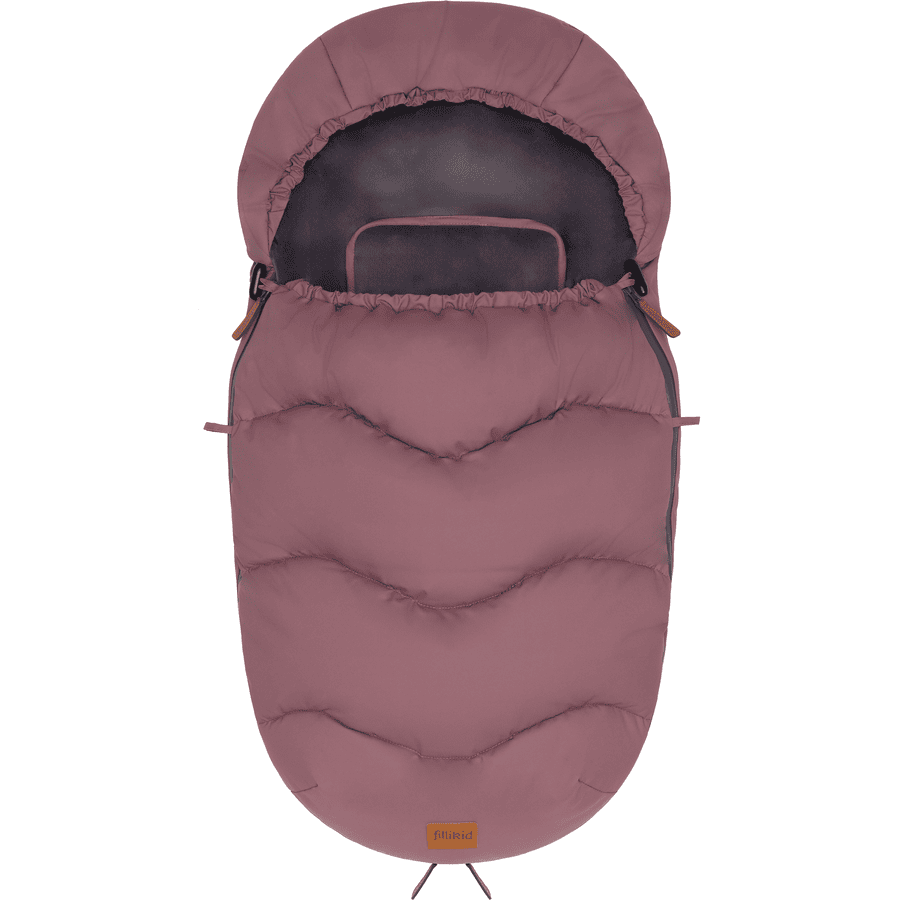 fillikid Vinterfotmuff Nuptse sammetstyg rosa