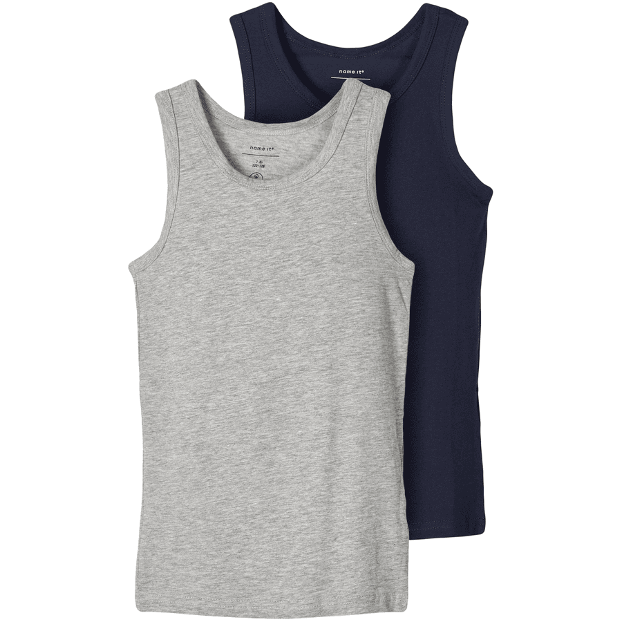 name it Tank Top 2 Pack Grey Melange