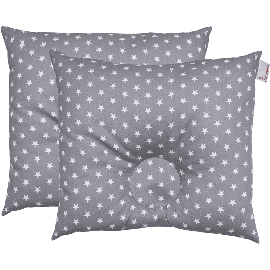 BabyDorm® Präventivkissen EasyDorm Jonna grau mit weißen Sternen