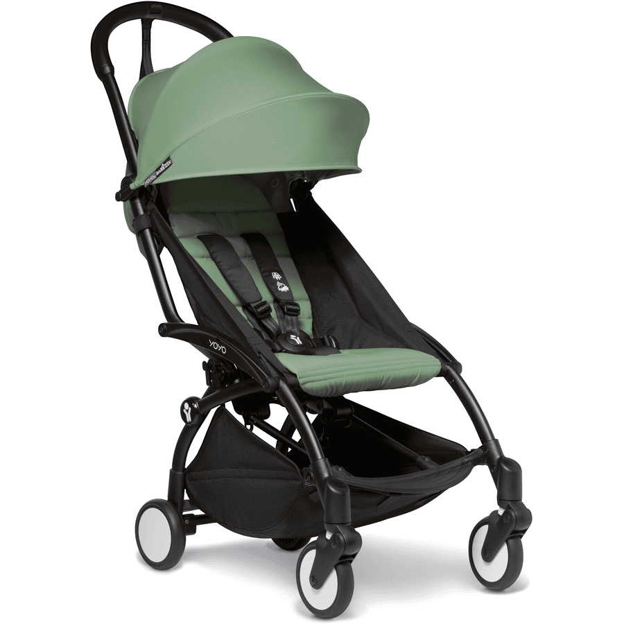 BABYZEN Kinderwagen YOYO2 6+ Black mit Textilset Peppermint