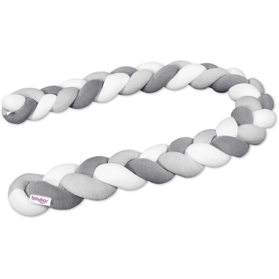 babybay® nest snake gevlochten voor alle modellen ivoor/lichtgrijs gevlekt/donkergrijs gevlekt