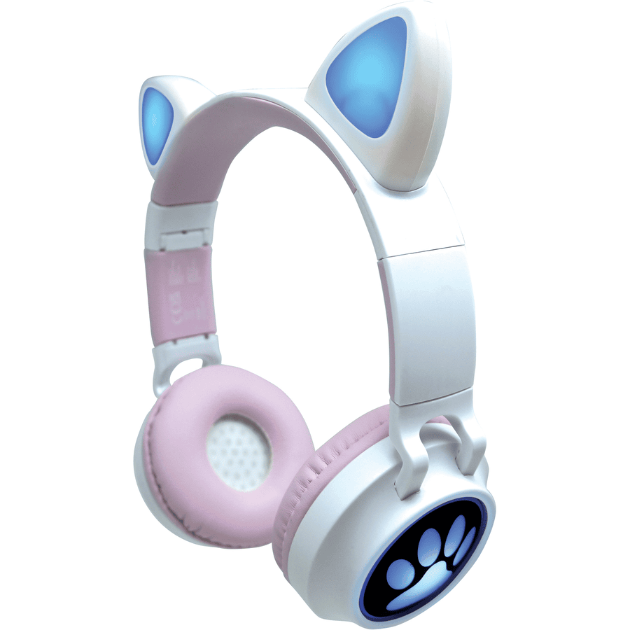 LEXIBOOK Katzenohren 2in1 Bluetooth- und Kabel-Kopfhörer mit Lichtfeffekten 