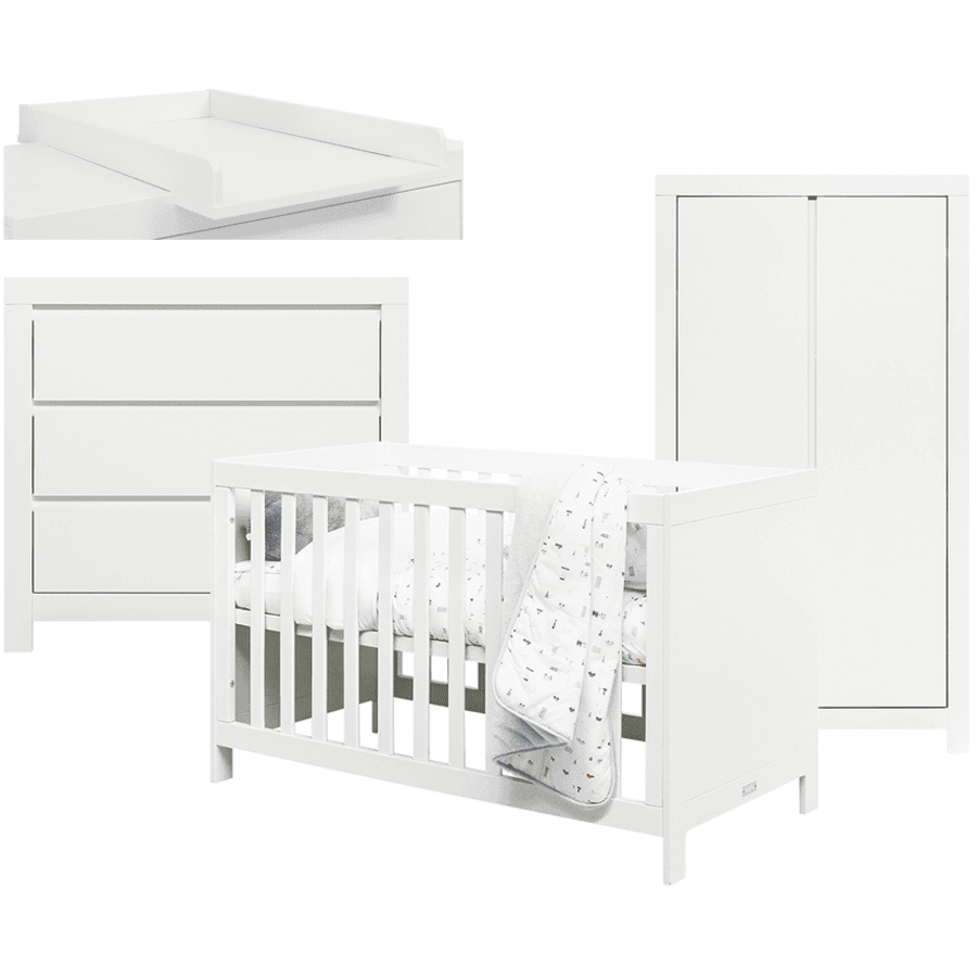 Bopita Babykamer Thijn 3-delig 60 x 120 cm wit met aankleedkussen