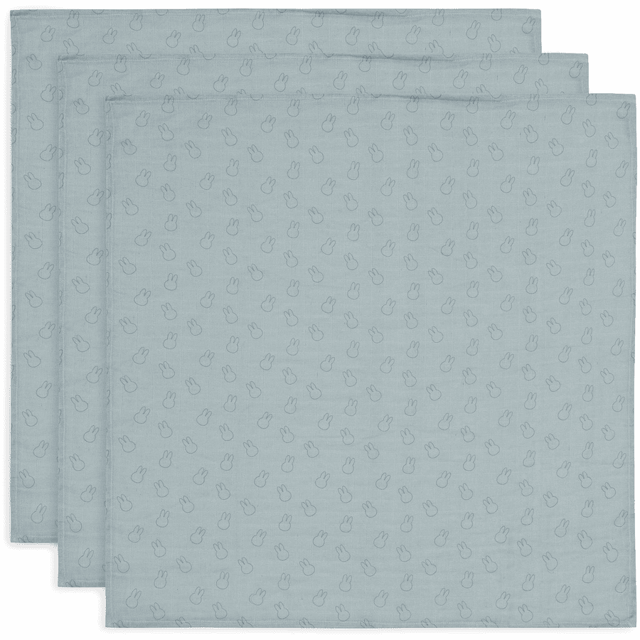 jollein Spucktuch 3er-Pack Miffy Silhouettes Sea Green 70 x 70 cm