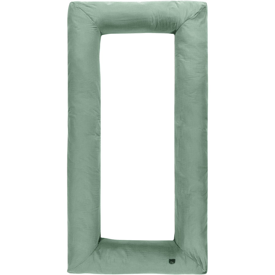 Alvi® Tour de lit bébé carré mousseline vert granit 70x140 cm